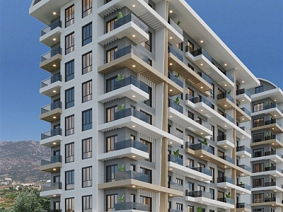 Апартаменты 1+1, 2+1 и 3+1 в районе Махмутлар