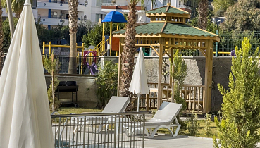 Апартаменты 1+1 с видом на бассейн в районе Авсаллар