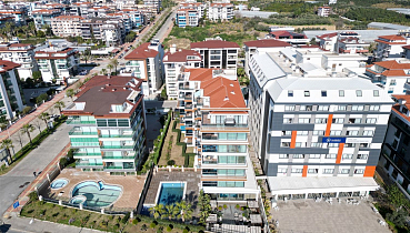 Меблированная квартира 2+1 с видом на море и бассейн в районе Кестель