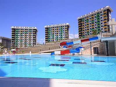 Дуплекс 2+1 с видом на горы в зелёном районе Авсаллар