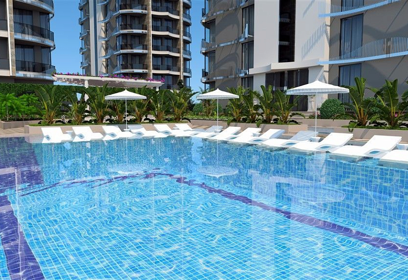 Апартаменты 1+1 на стадии строительства в элитном ЖК, район Тосмур